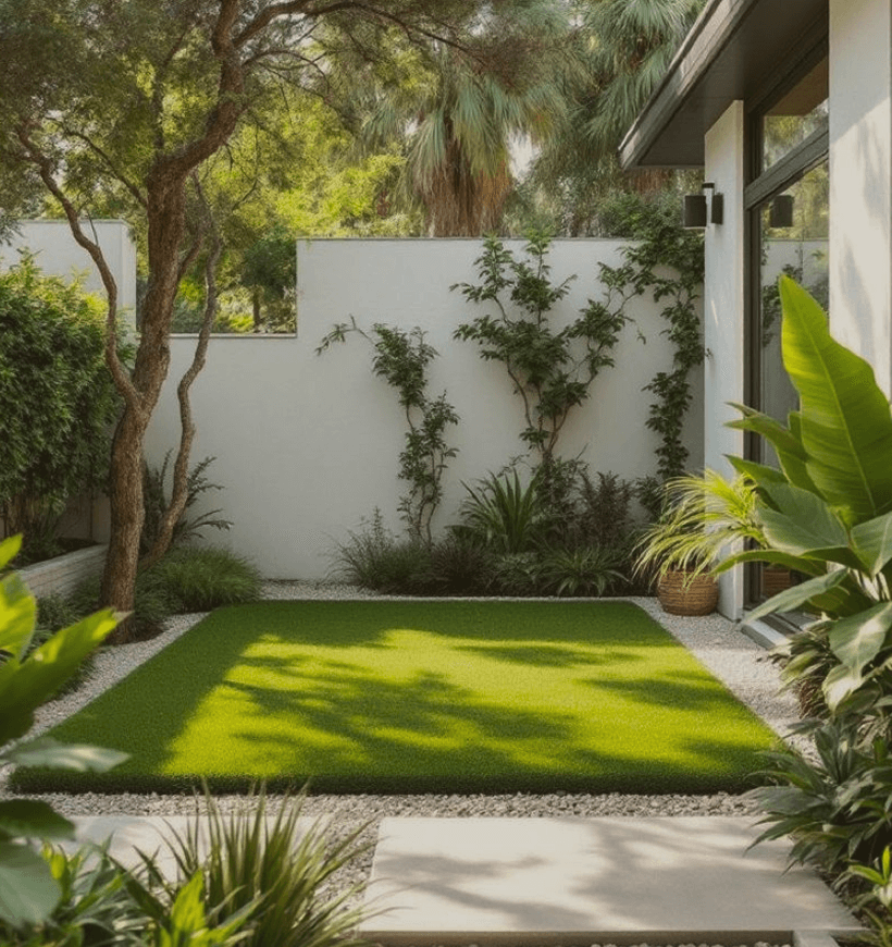 Kanso villa nature-woven backyard with private deck