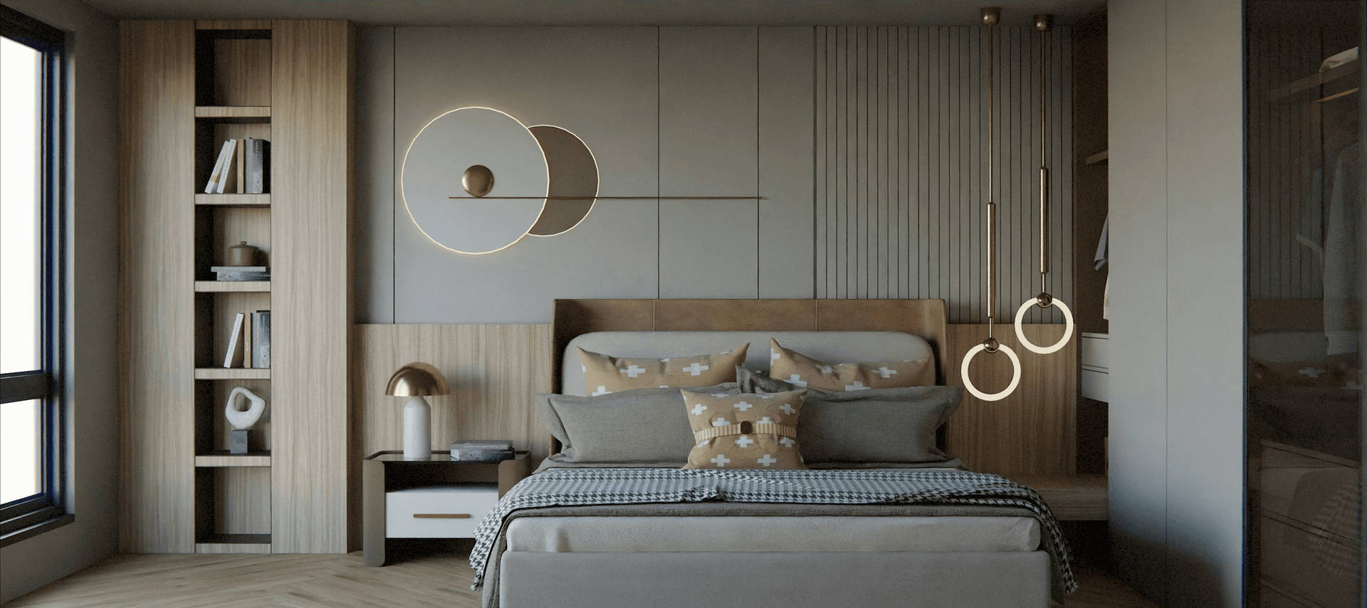 Kanso villa sound-proofed master suite with double-glazed windows