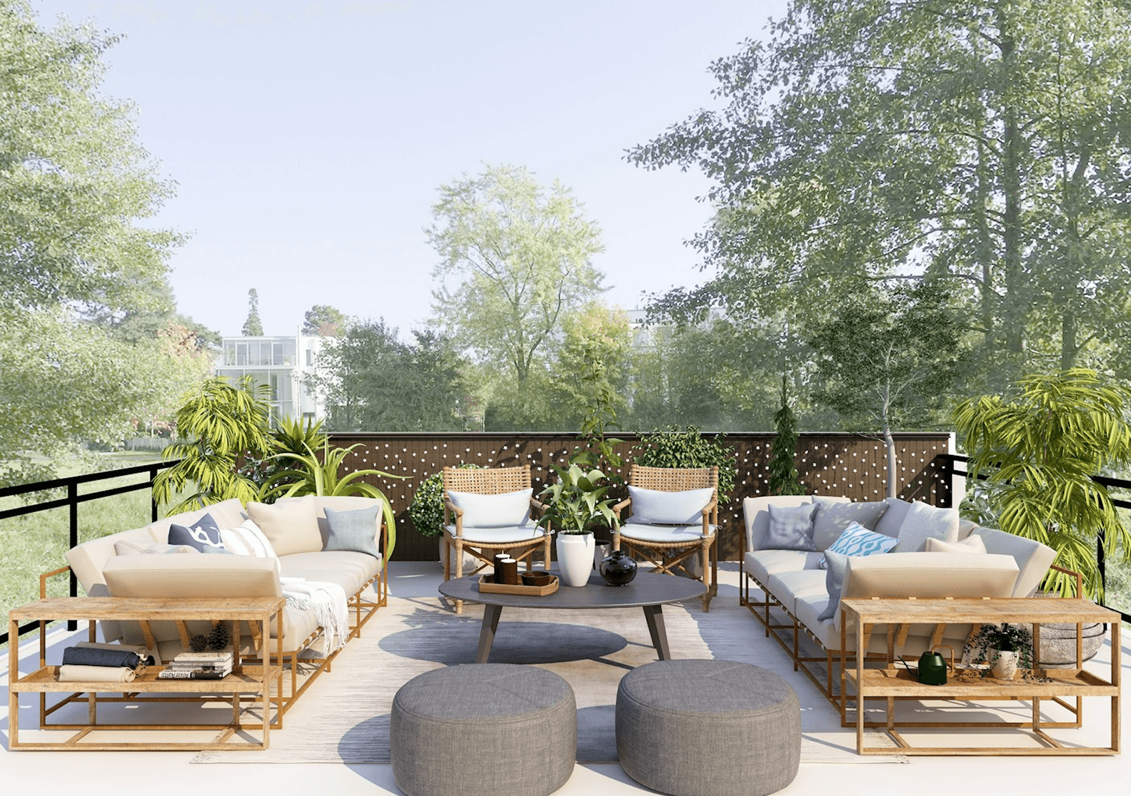 Kanso villa open terrace for outdoor lounging