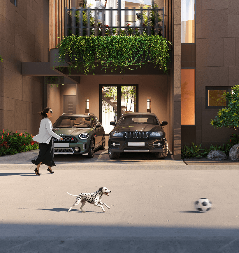 Kanso villa double parking lot